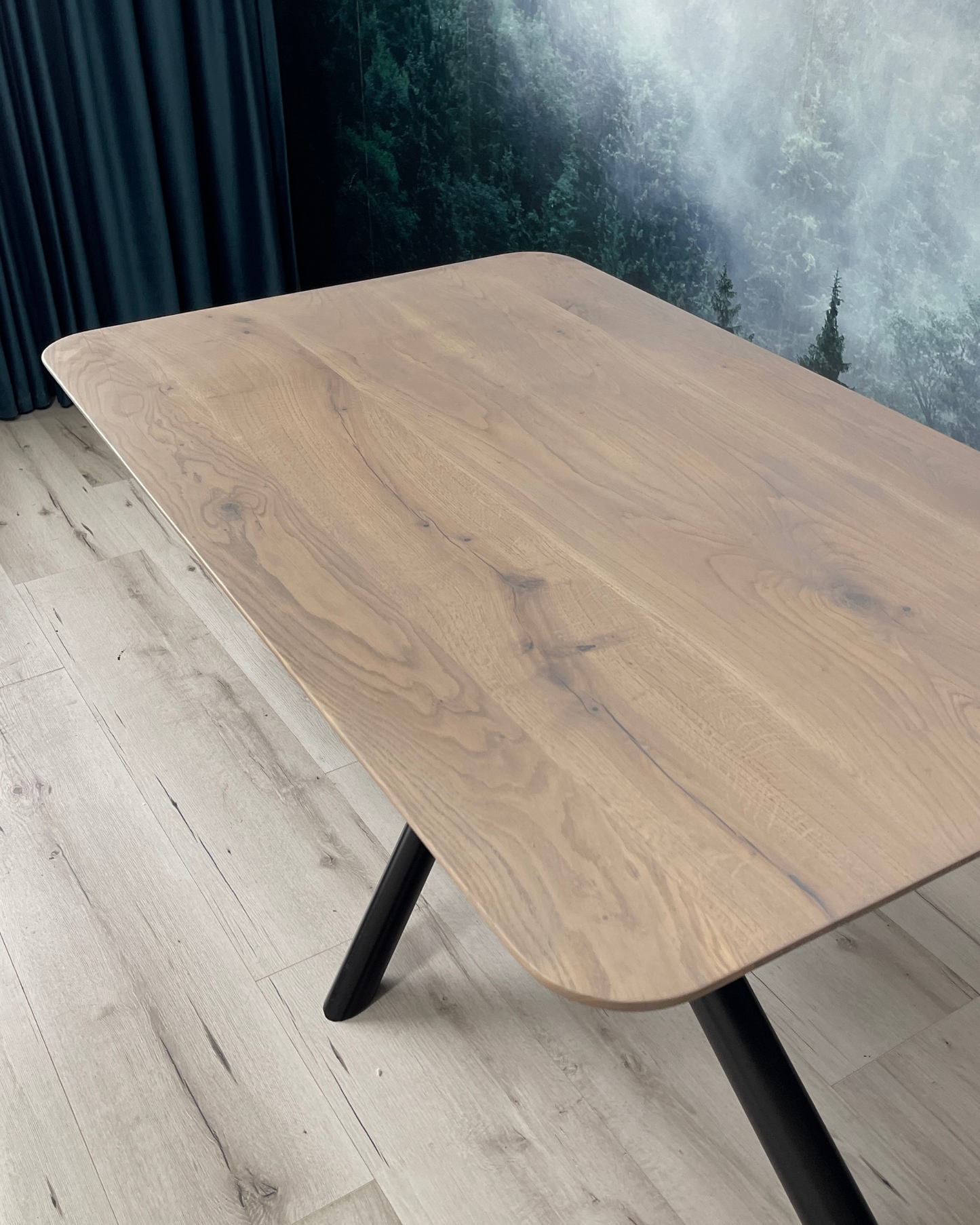 Masa de dining cu blat din stejar X983 143x88cm