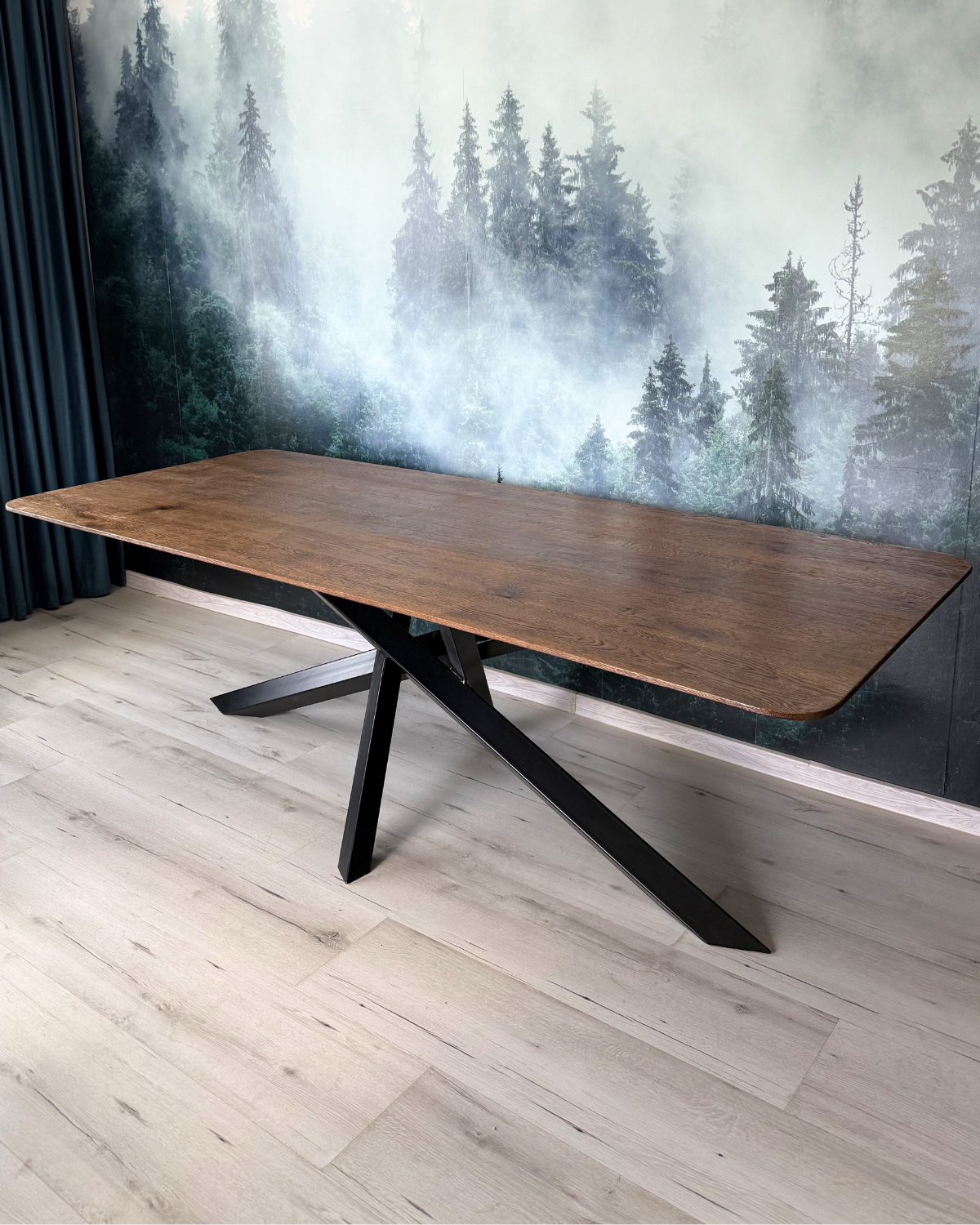 Masa de dining cu blat din stejar X2515 240x100cm