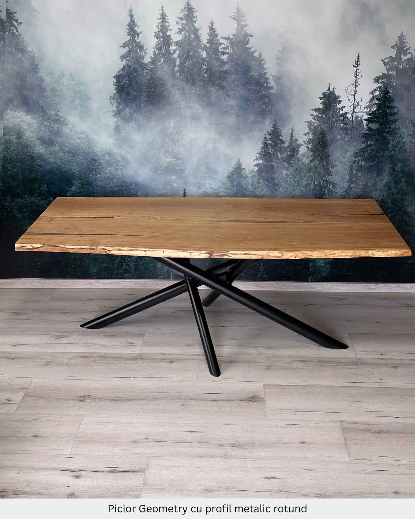 Masa de dining cu blat clasic din stejar