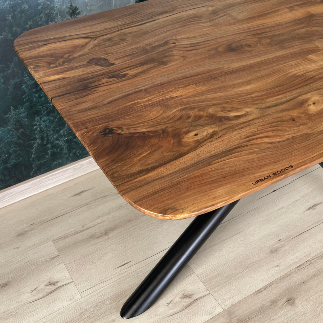 Masa de dining cu blat din nuc X1163 185x80cm