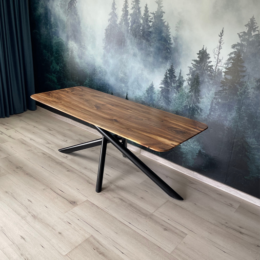 Masa de dining cu blat din nuc X1163 185x80cm