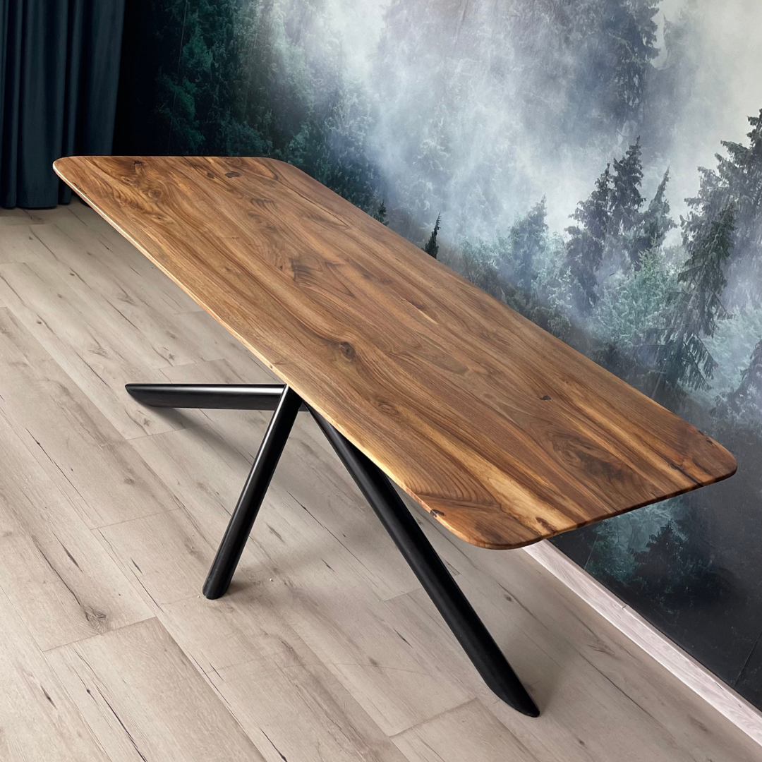 Masa de dining cu blat din nuc X1163 185x80cm