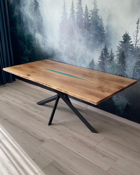 Masa de dining cu blat din nuc X2502 200x100cm