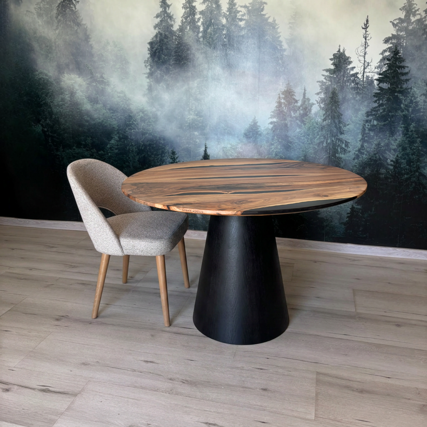 Masa de dining cu blat din nuc AX281 117cm