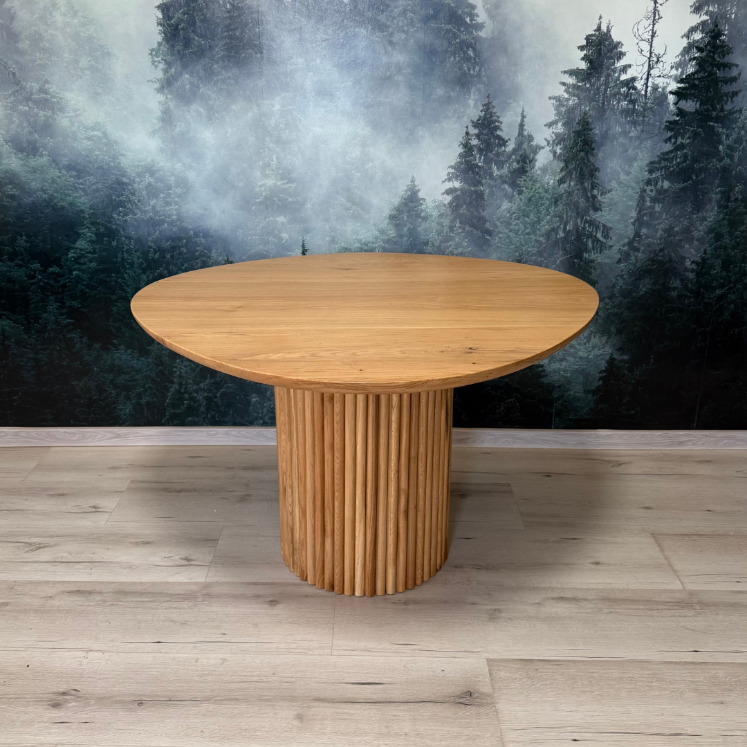 Masa de dining cu blat asimetric din stejar SX78 120cm