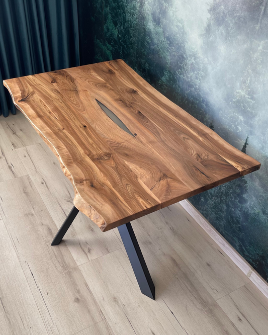 Masa de dining cu blat din nuc X2507 130x80cm