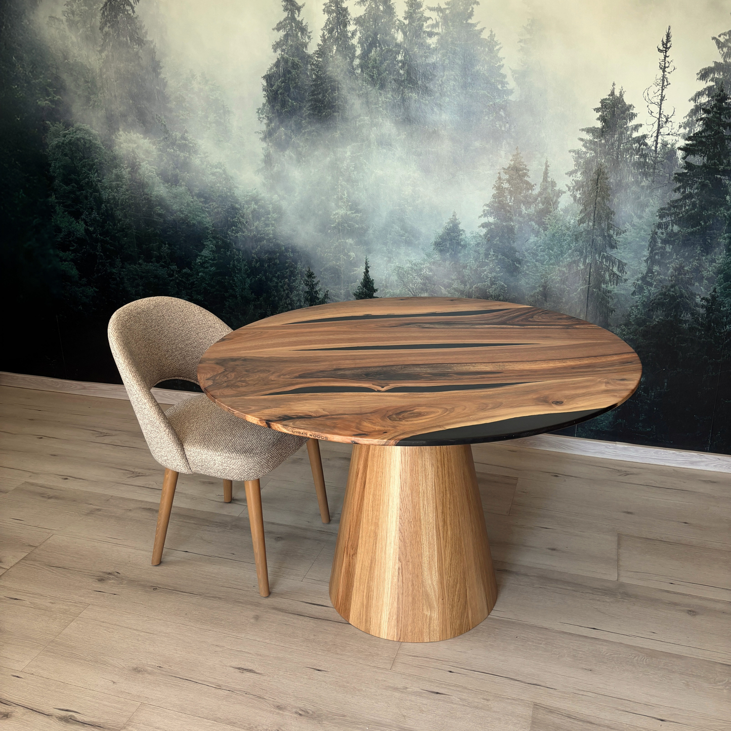 Masa de dining cu blat din nuc AX281 117cm