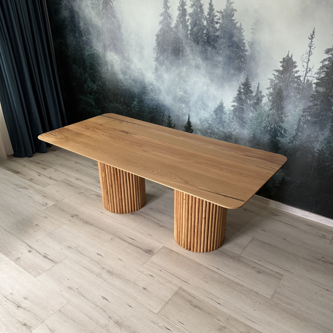 Masa de dining cu blat din stejar AX215 196x90cm