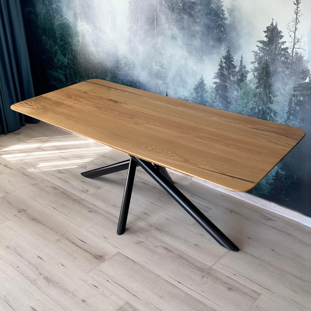 Masa de dining cu blat din stejar AX215 196x90cm