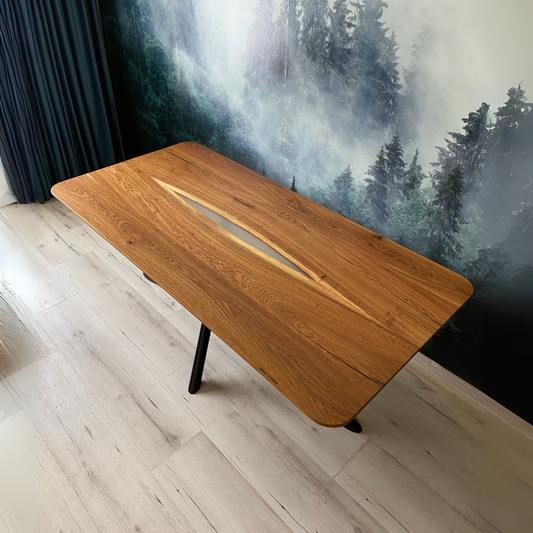 Masa de dining cu blat din stejar X1243 200x99cm