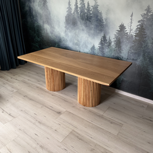 Masa de dining cu blat din stejar AX214 200x100cm