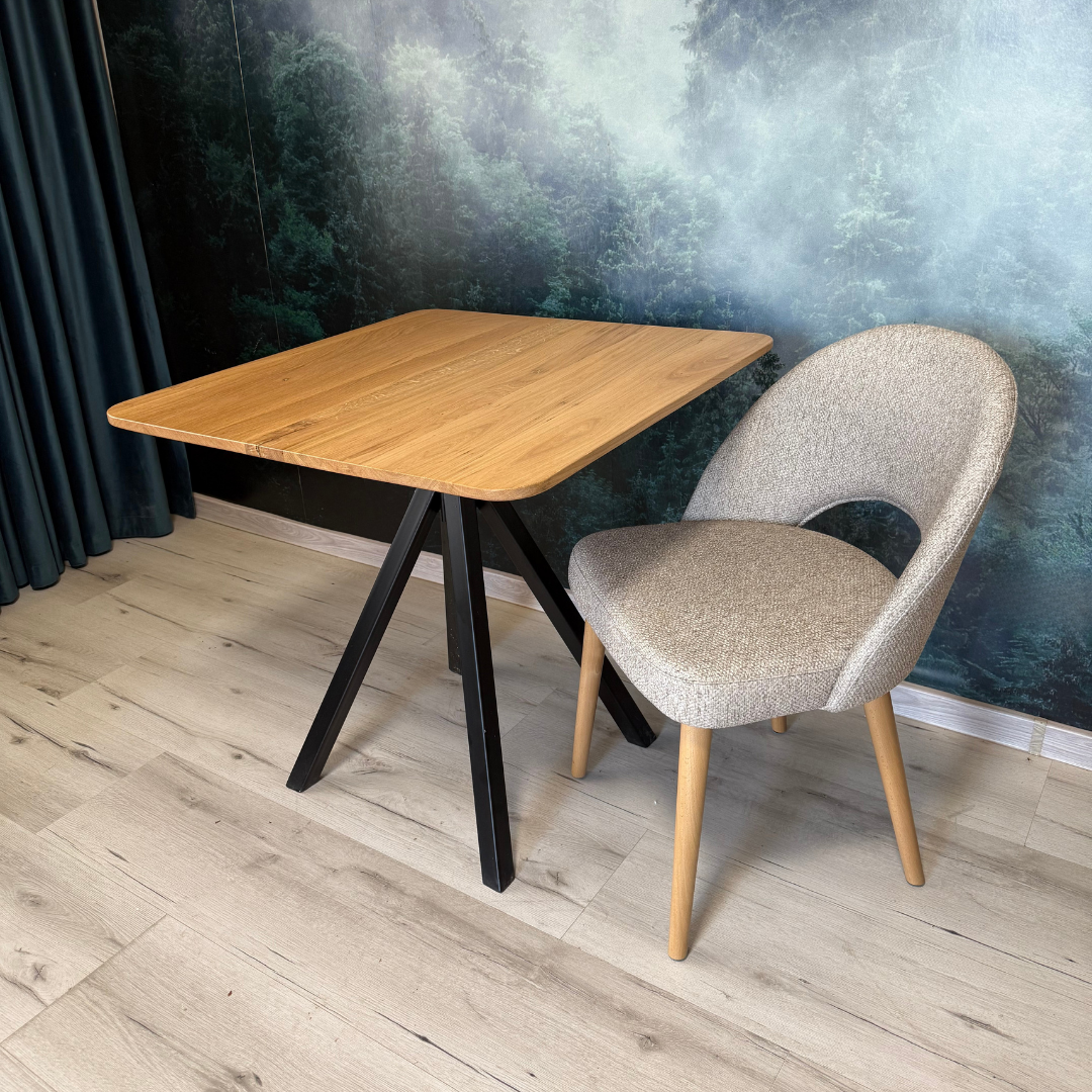 Masa de dining cu blat din stejar SX76 80x80cm