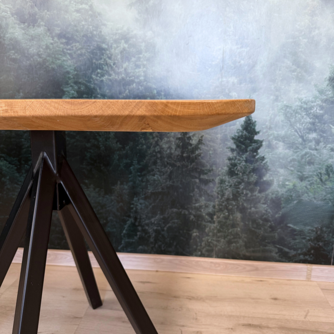 Masa de dining cu blat din stejar SX76 80x80cm