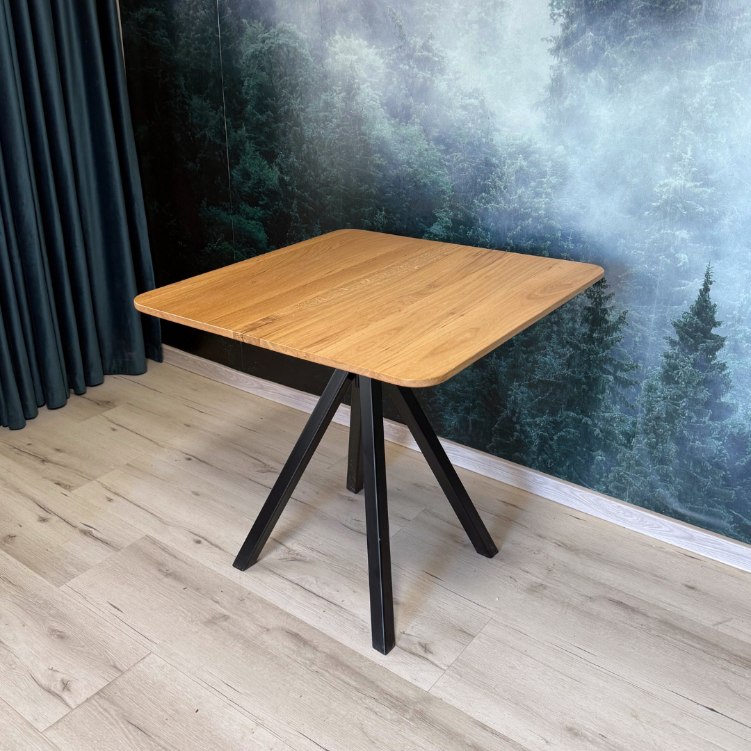 Masa de dining cu blat din stejar SX76 80x80cm