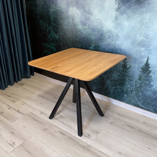 Masa de dining cu blat din stejar SX76 80x80cm