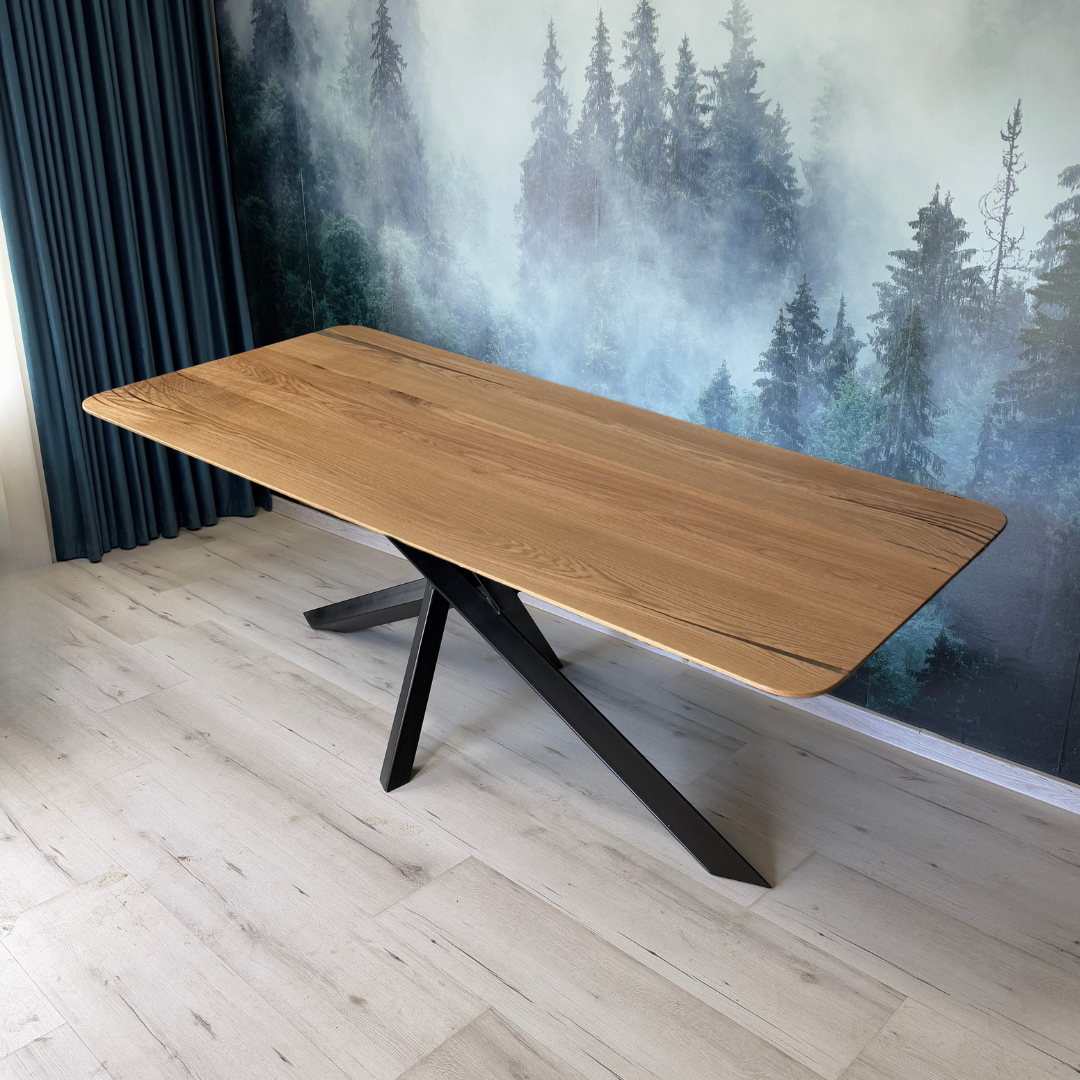 Masa de dining cu blat din stejar AX215 196x90cm