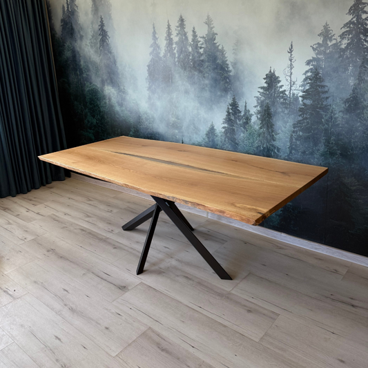 Masa de dining cu blat din stejar X560 216x103cm