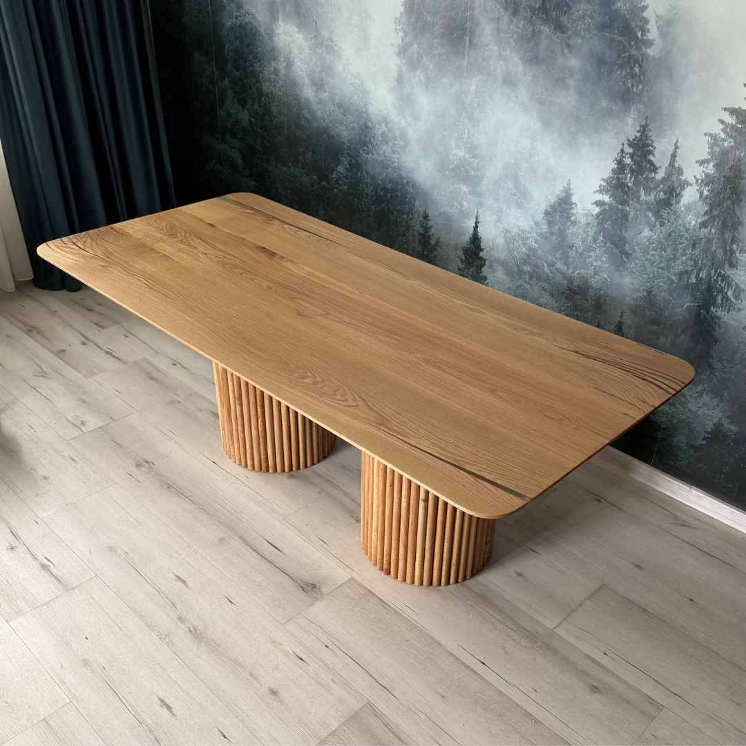 Masa de dining cu blat din stejar AX215 196x90cm