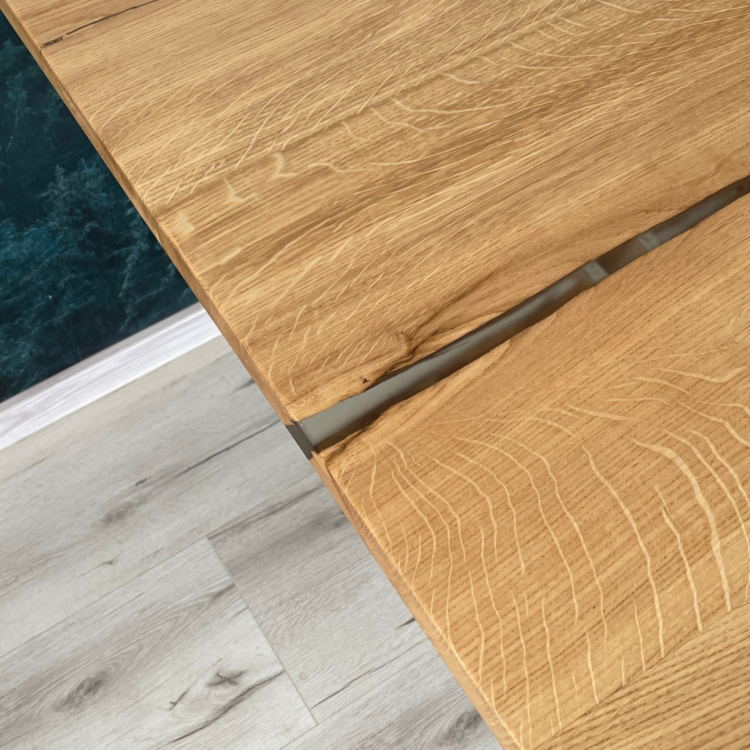 Masa de dining cu blat patrat din stejar X890 100x100cm