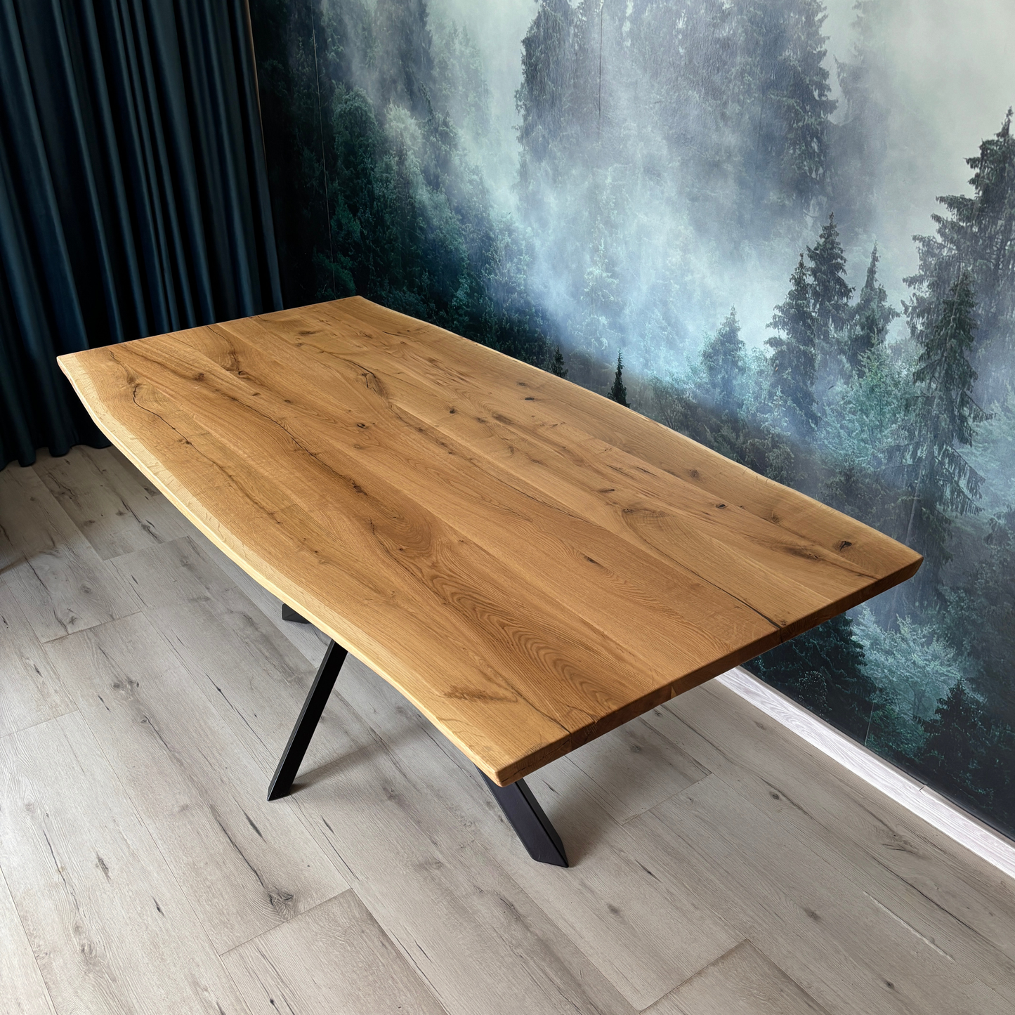 Masa de dining cu blat din stejar AX264 200x100cm