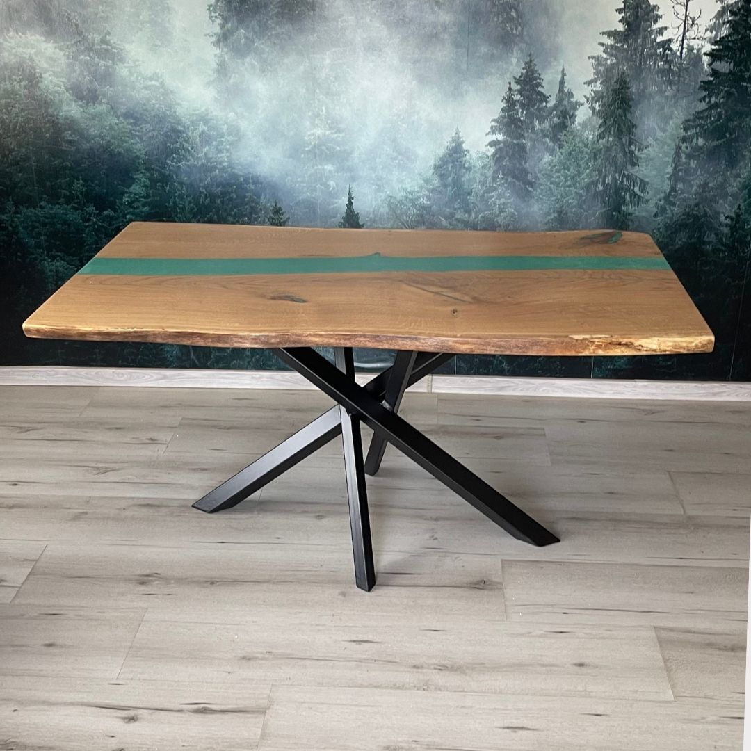 Masa de dining cu blat din stejar X1126 158x92cm
