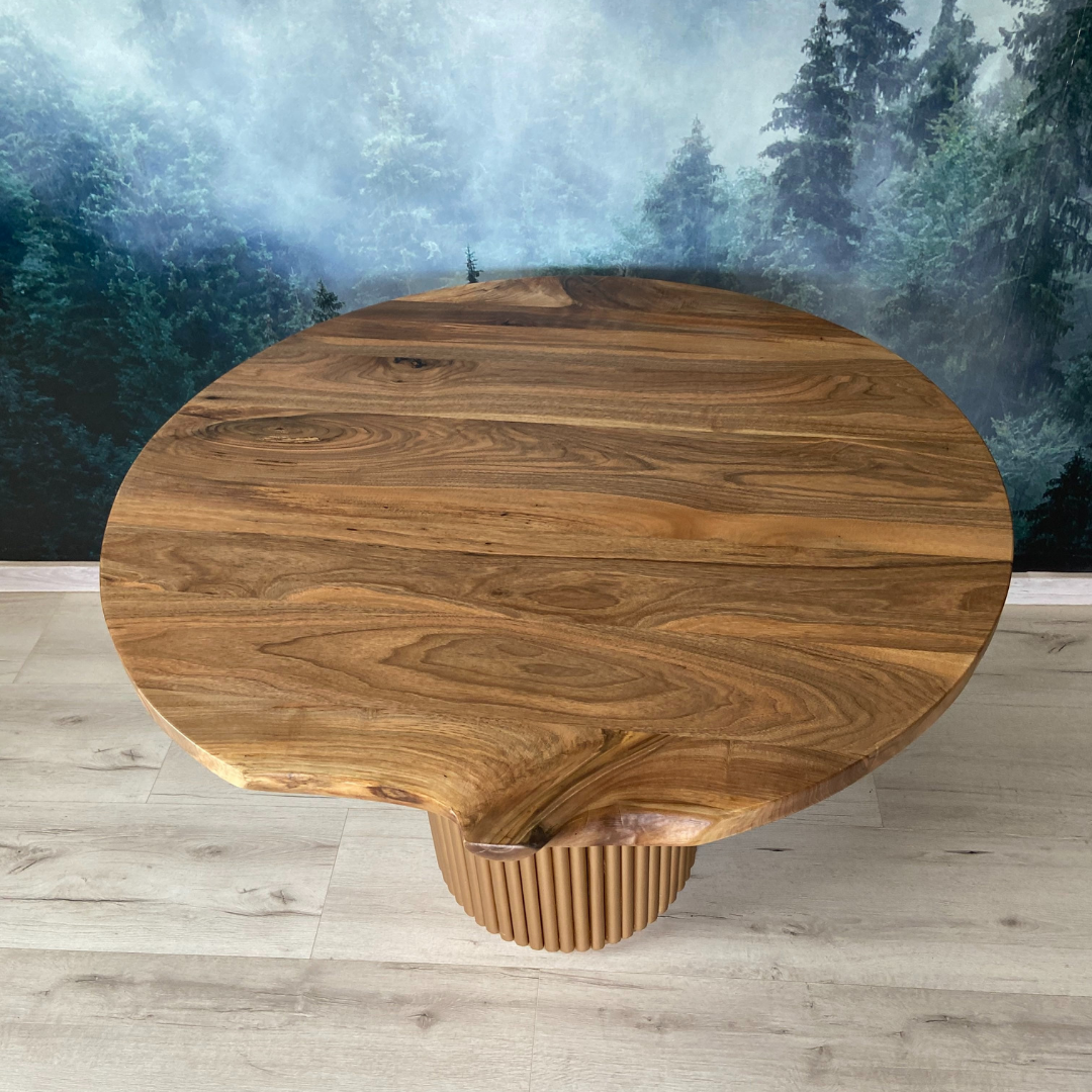 Masa de dining cu blat din nuc si picior Nero X1246 110cm