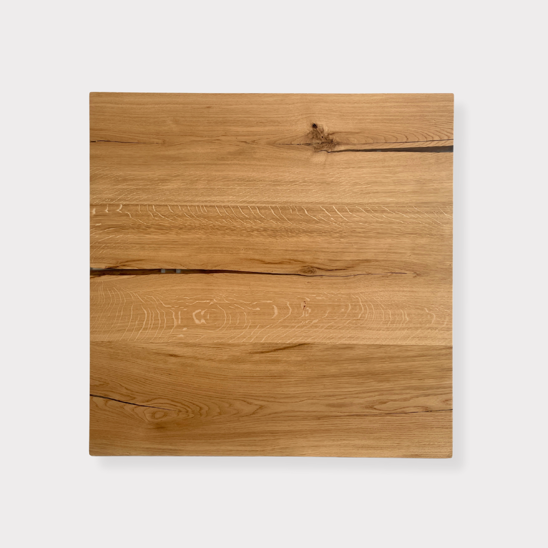 Masa de dining cu blat patrat din stejar X890 100x100cm