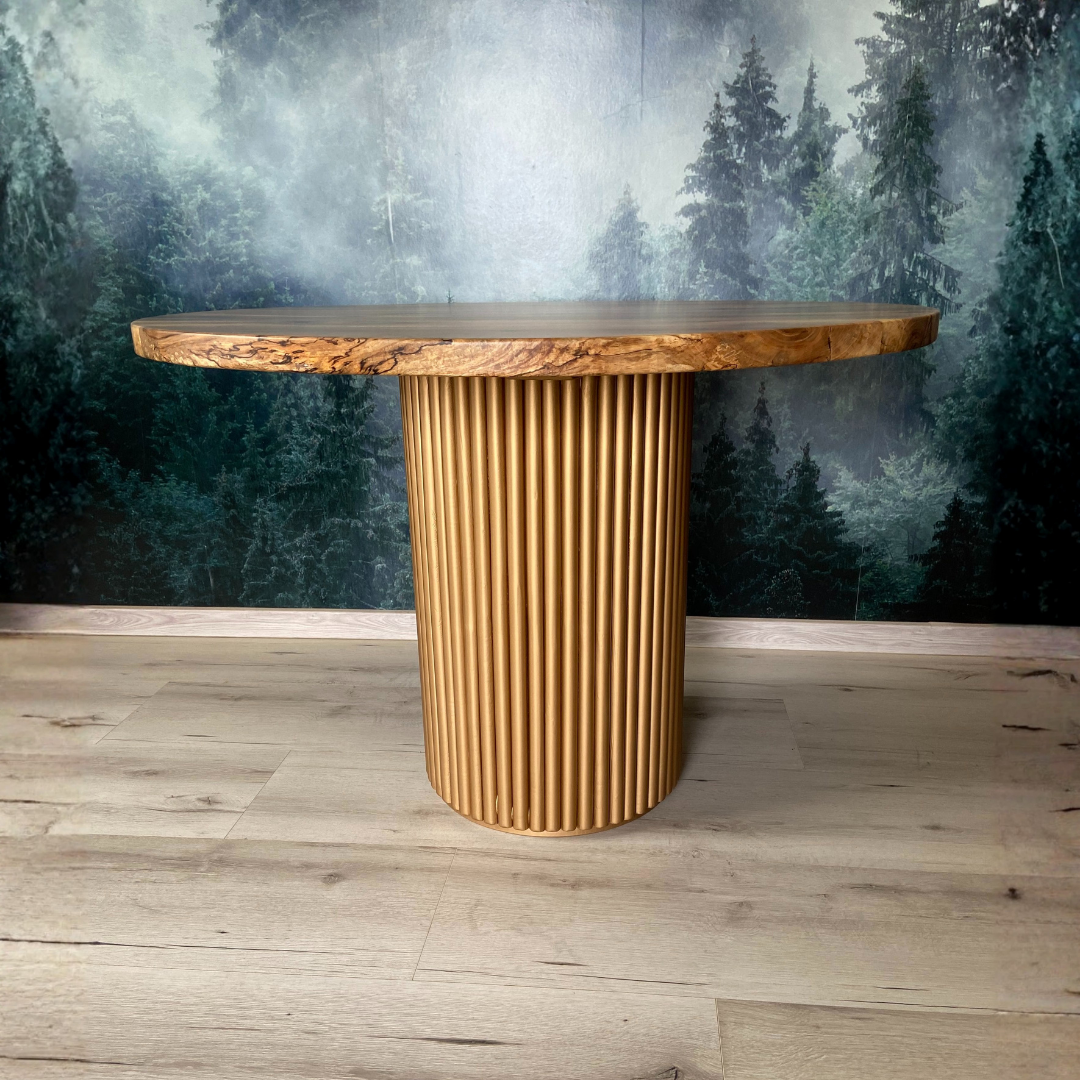 Masa de dining cu blat din nuc si picior Nero X1246 110cm