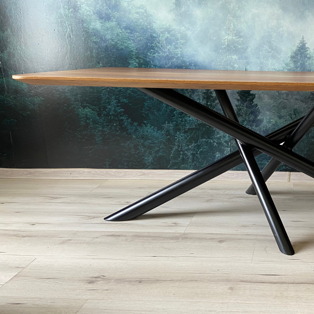 Masa de dining cu blat din stejar X1243 200x99cm