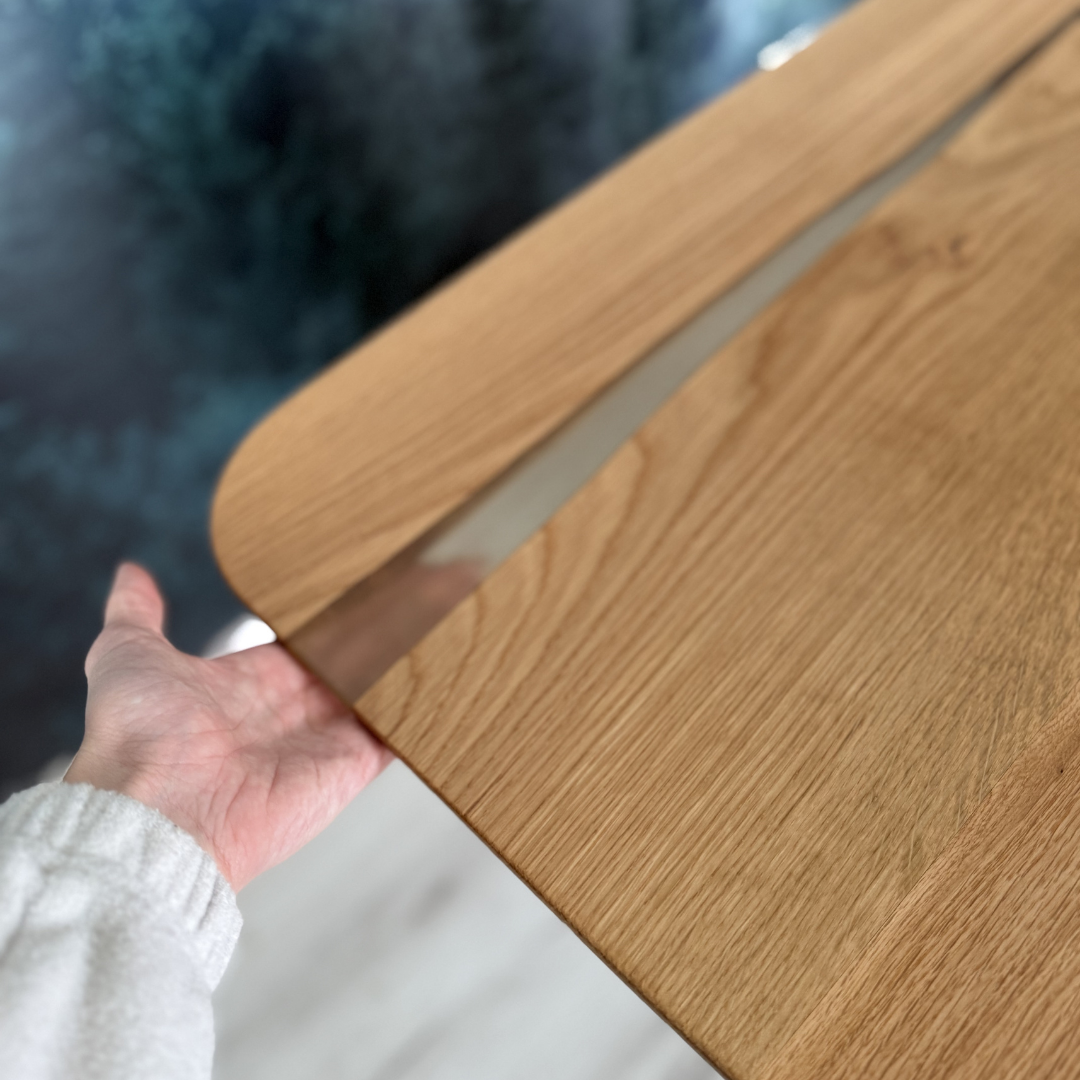 Masa de dining cu blat din stejar AX215 196x90cm