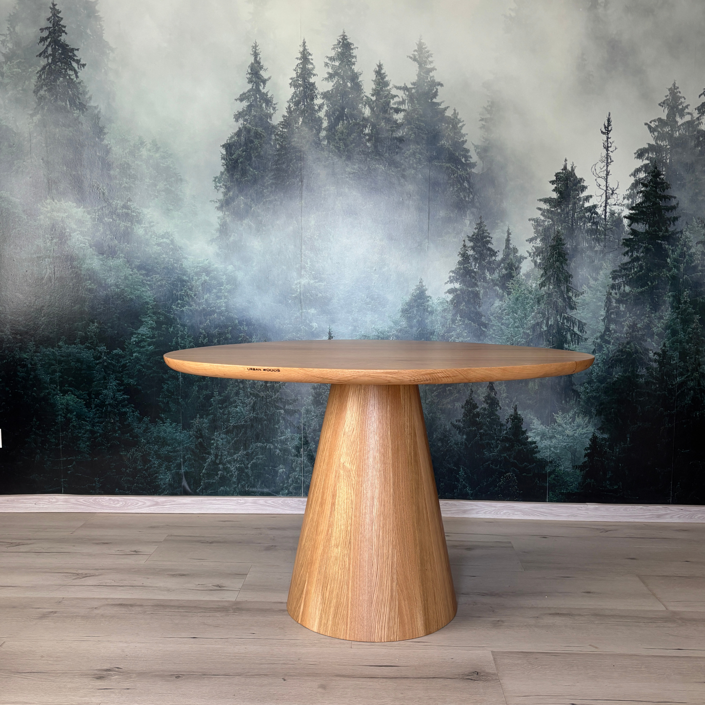 Masa de dining cu blat asimetric din stejar AX271 120cm