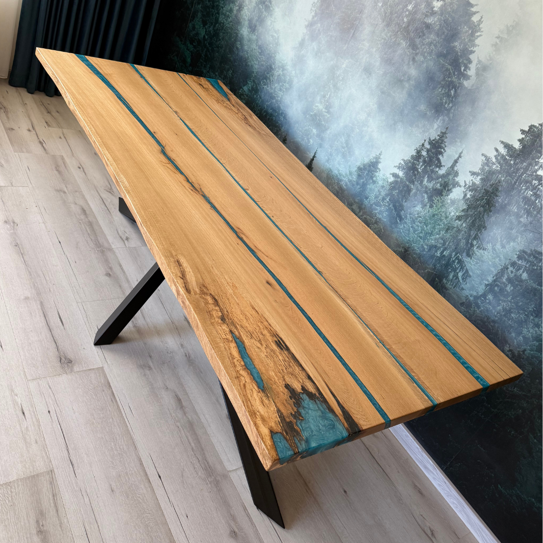 Masa de dining cu blat din stejar SX73 222x101