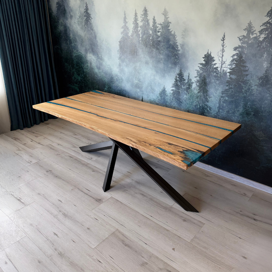 Masa de dining cu blat din stejar SX73 222x101