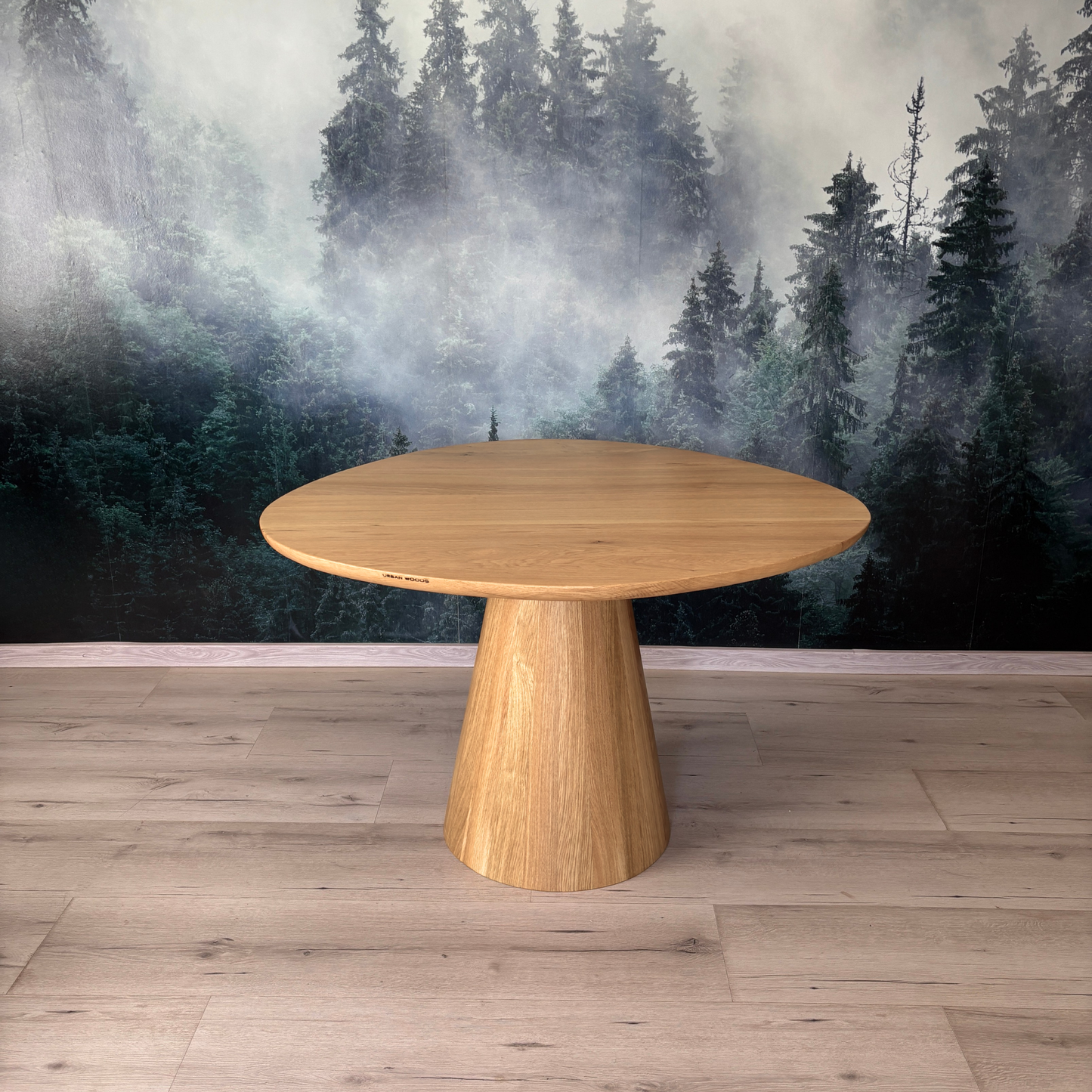 Masa de dining cu blat asimetric din stejar AX271 120cm