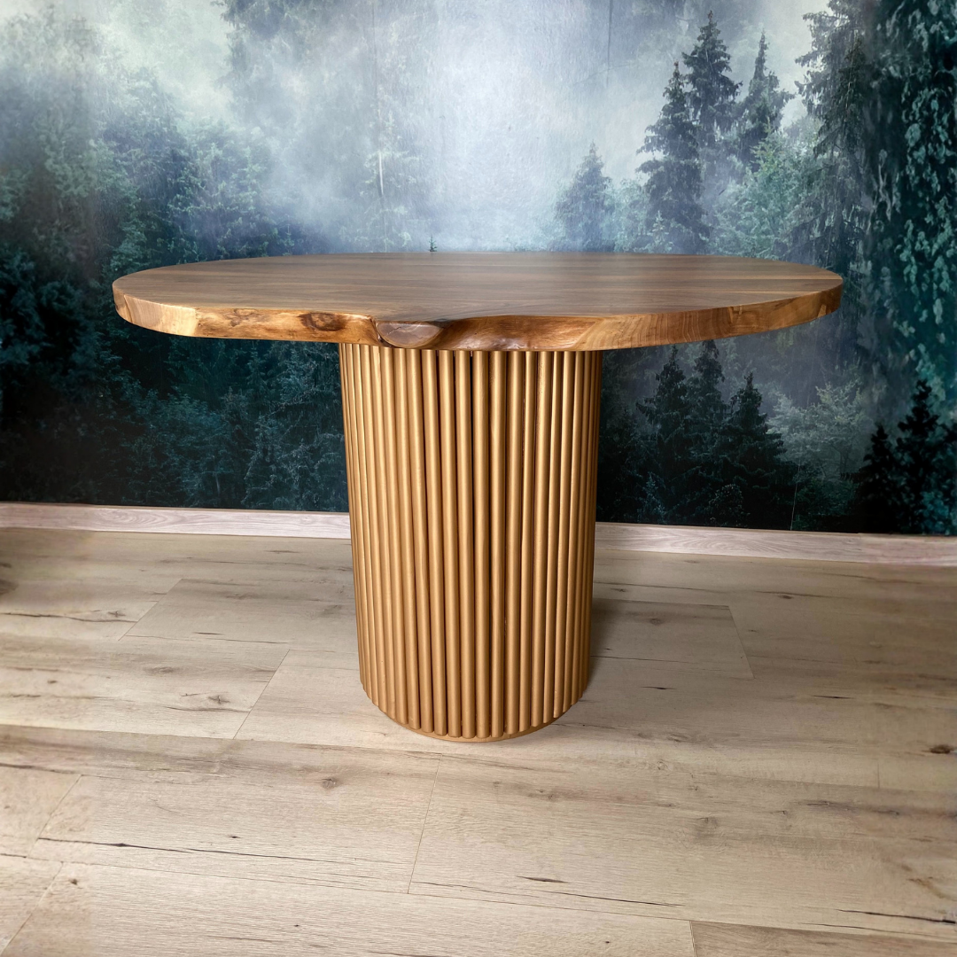 Masa de dining cu blat din nuc si picior Nero X1246 110cm