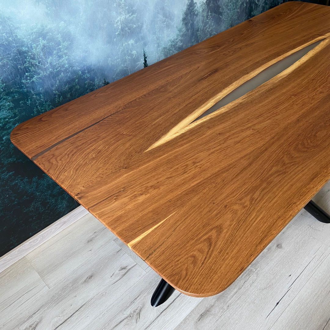 Masa de dining cu blat din stejar X1243 200x99cm