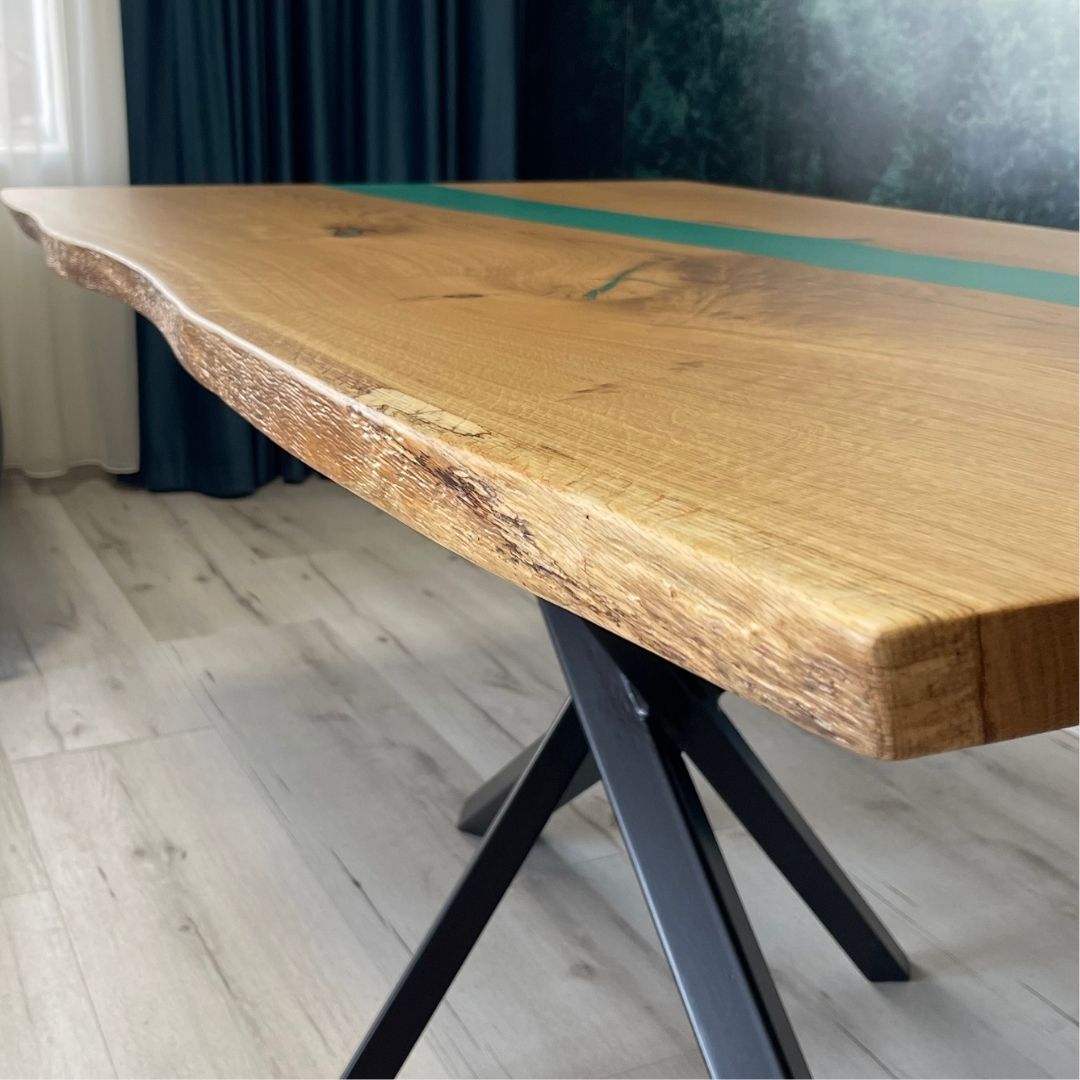 Masa de dining cu blat din stejar X1126 158x92cm