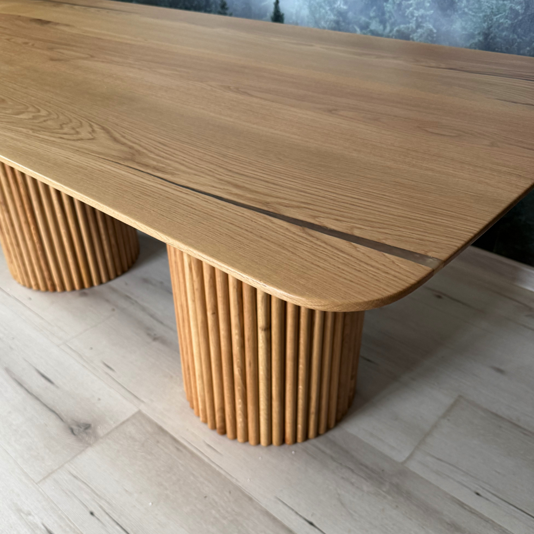 Masa de dining cu blat din stejar AX215 196x90cm