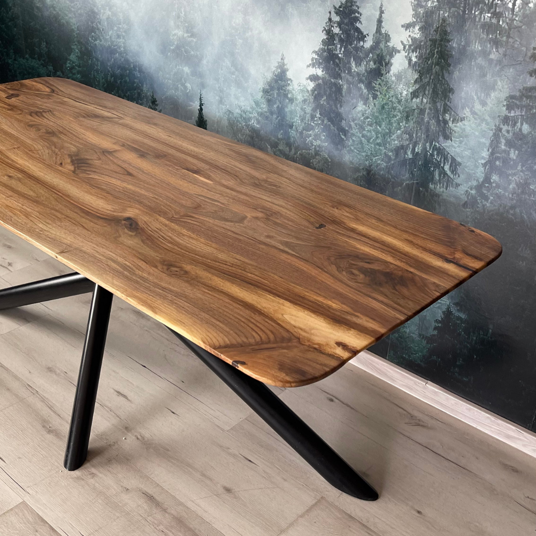 Masa de dining cu blat din nuc X1163 185x80cm