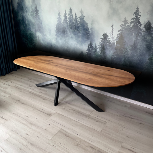 Masa de dining cu blat din stejar X975 270x100cm