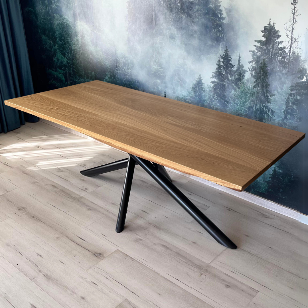 Masa de dining cu blat din stejar AX214 200x100cm