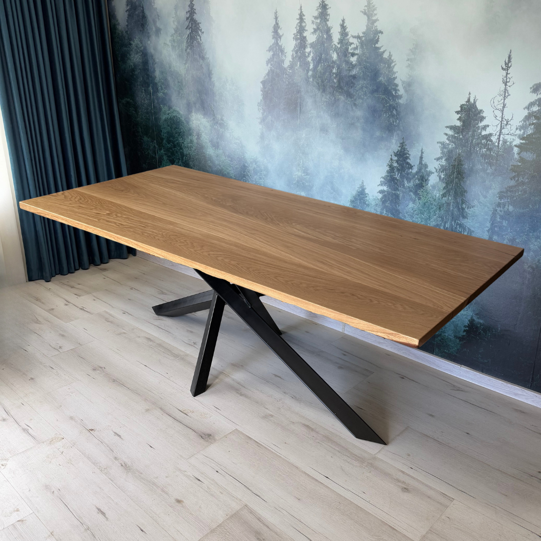 Masa de dining cu blat din stejar AX214 200x100cm