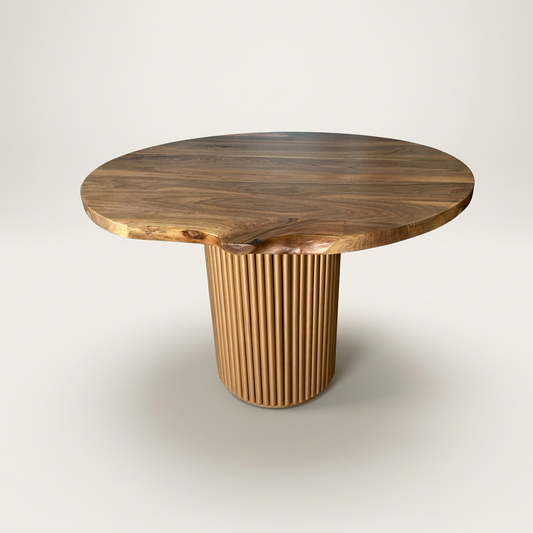 Masa de dining cu blat din nuc si picior Nero X1246 110cm