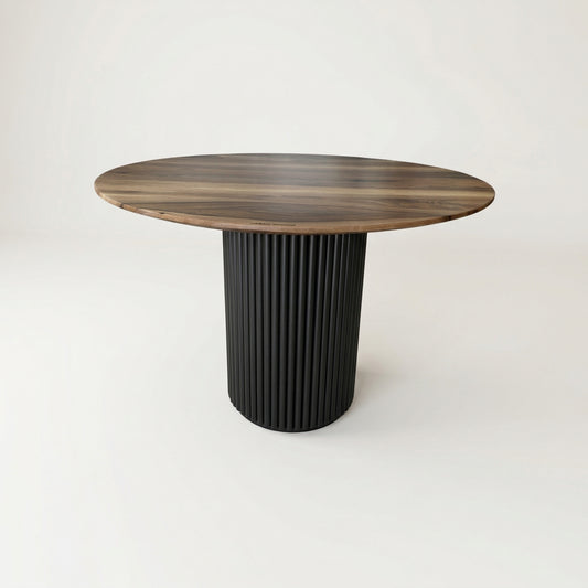 Masa de dining cu blat din nuc si picior Nero X1248 110cm