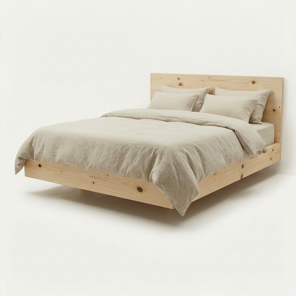 Minimal Floating Bed din molid
