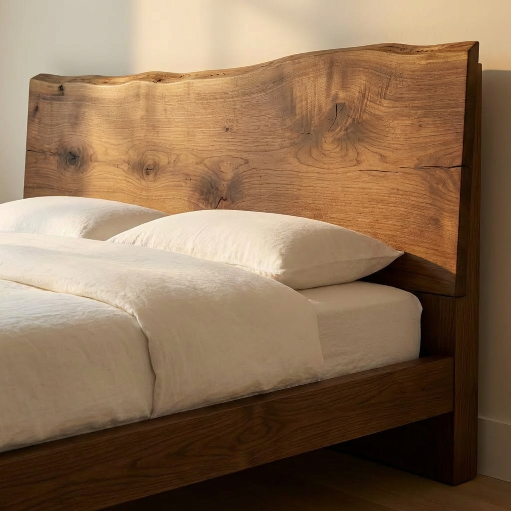 Minimal Floating Bed din stejar baituit