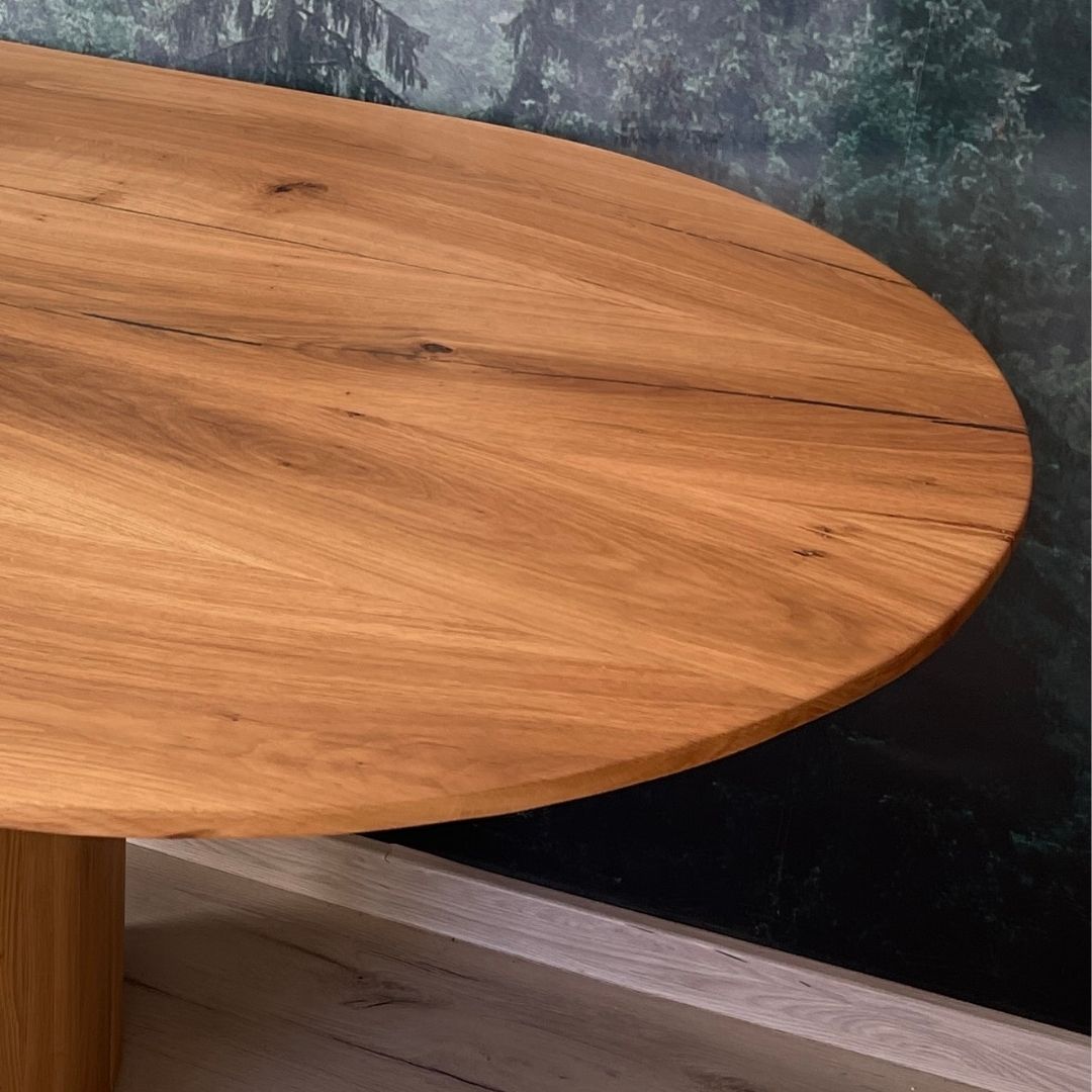 Masa de dining cu blat din stejar X975 270x100cm